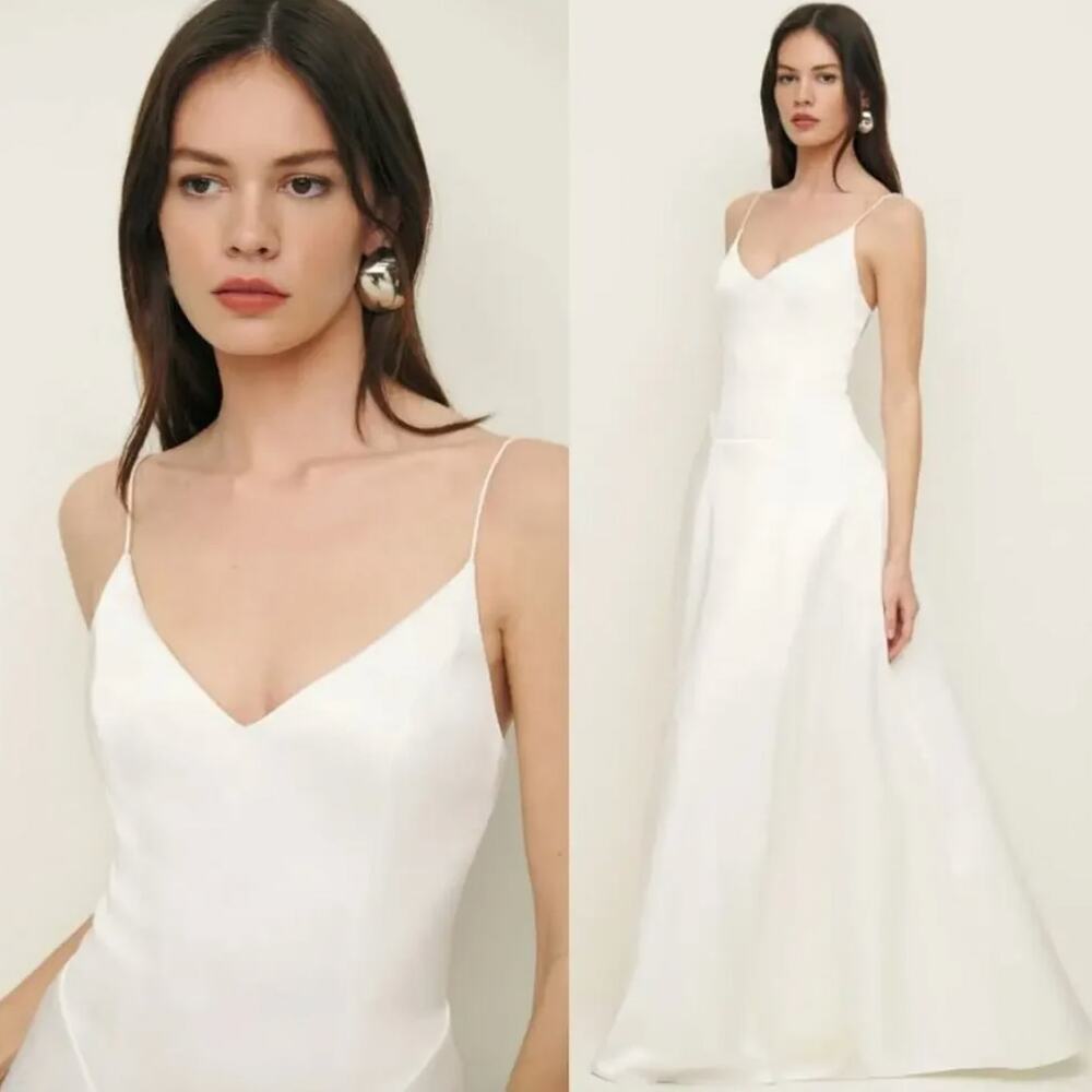NWT Reformation Icelynn Satin Dress Ivory Size 4 Bridal Wedding Gown $798 SRP